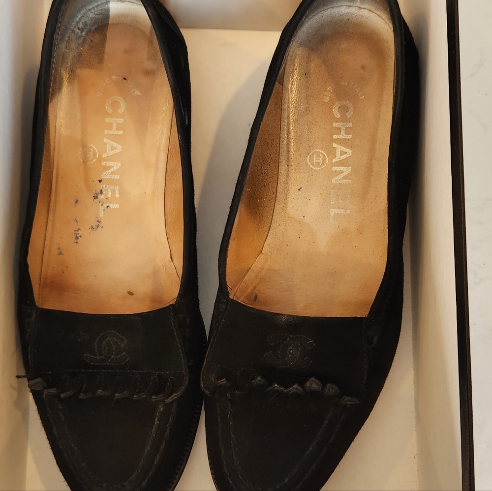 Chanel Black Sude Women's Shoes W/ Box